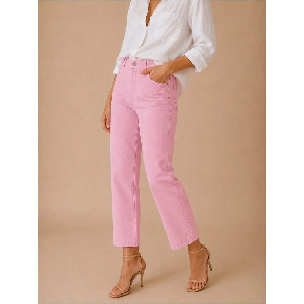 Talbots Boyfriend Jeans Womens Pink Flawless Five-Pocket Pastel Preppy 16